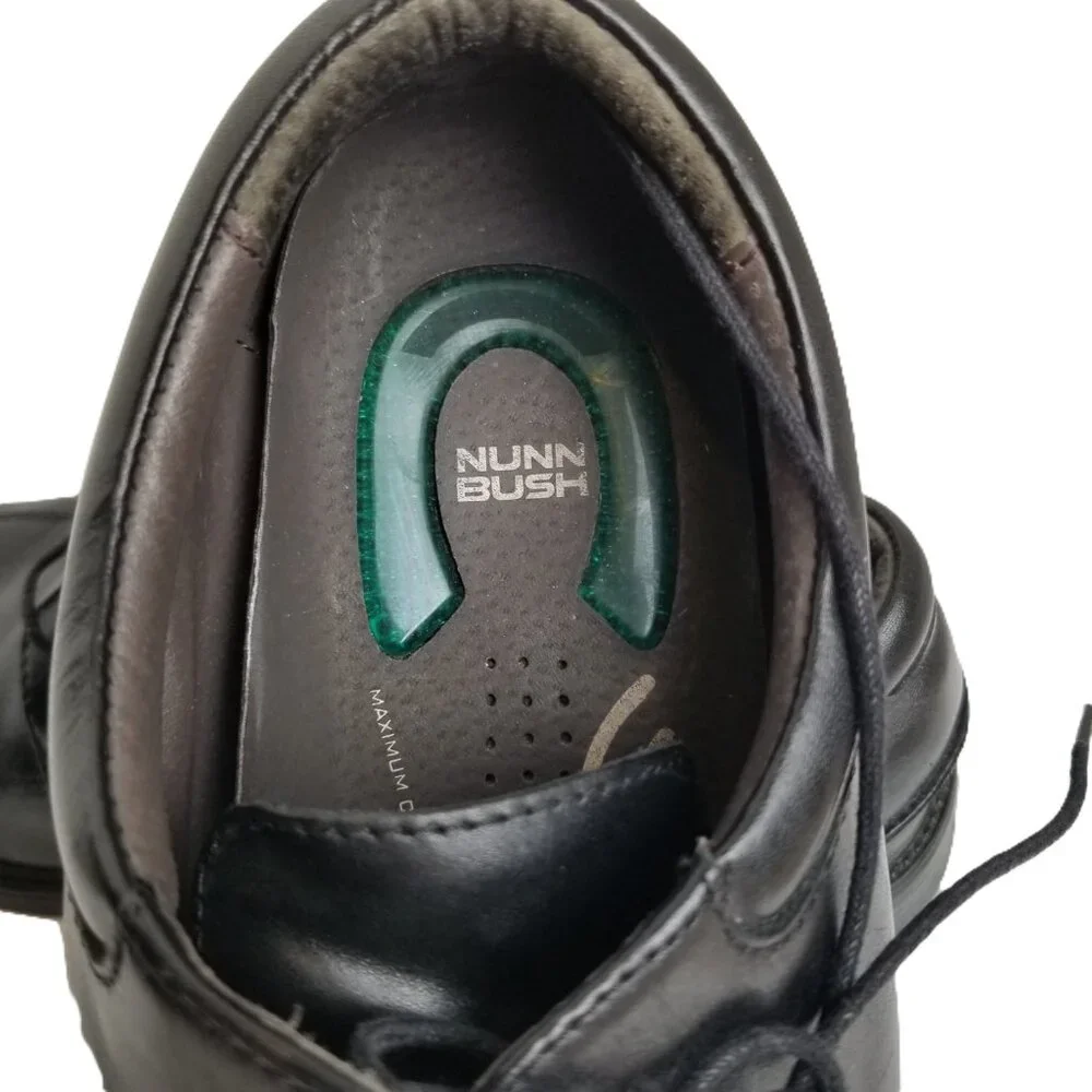 Nunn Bush Black Leather Derby 105 Medium ComfortGel Professional
